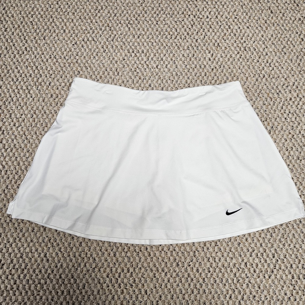 Nike Women's Court Victory White Tennis Skirt Straight Skort Dry Fit Size XL